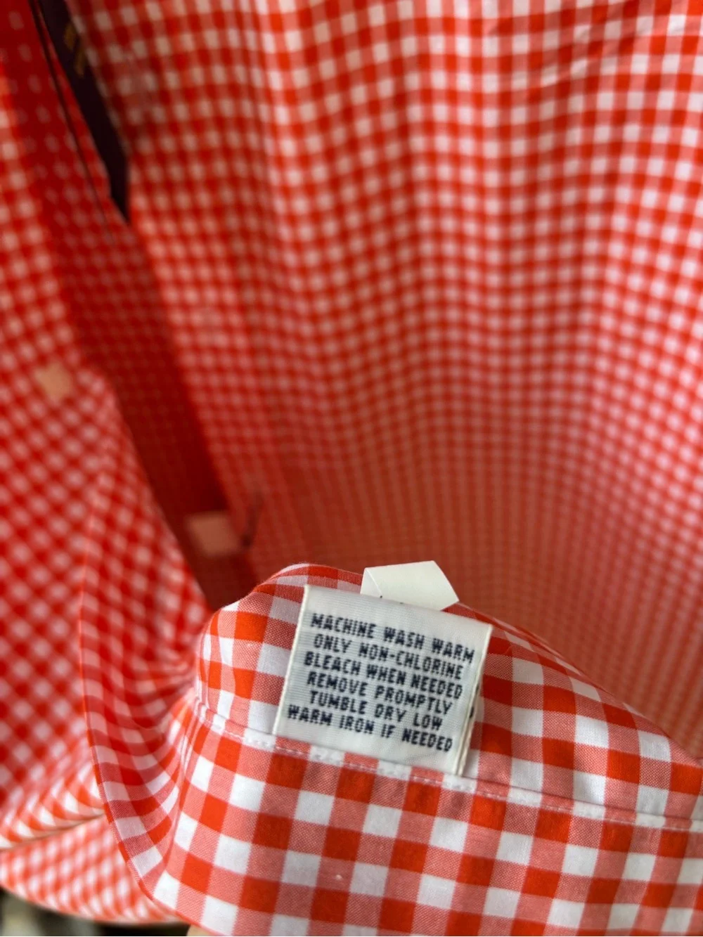 Polo by Ralph Lauren Orange and White Gingham Button-Down Shirt
